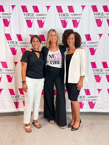 Courtesy. The Voice and Visibility Womenâ€™s Summit revealed the 2022 Keynote speakers Friday, Sept. 10. Pictured are VVWS Co-hostesses, Christina Unkel, Shannon Rohrer-Phillips and Dr. Adrienne Lee.Â
