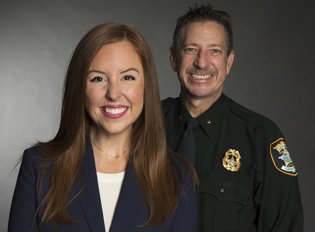 Kaitlyn Perez with her mentor, Sarasota County Sheriff Kurt Hoffman.