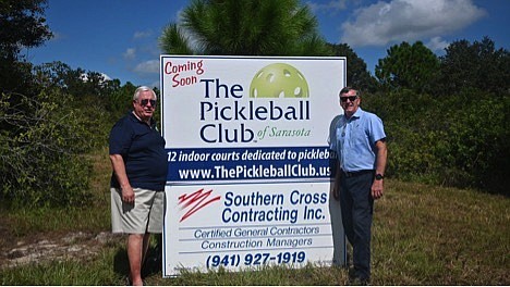 Courtesy. Brian McCarthy, left, and Loyd Robbins helping to bring indoor pickleball to the region.