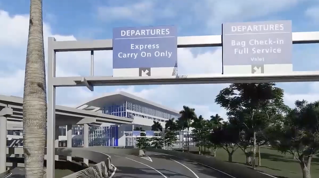 Courtesy. Tampa International Airport will introduce new express curbside dropoff lanes next month for passengers traveling without checked baggage.