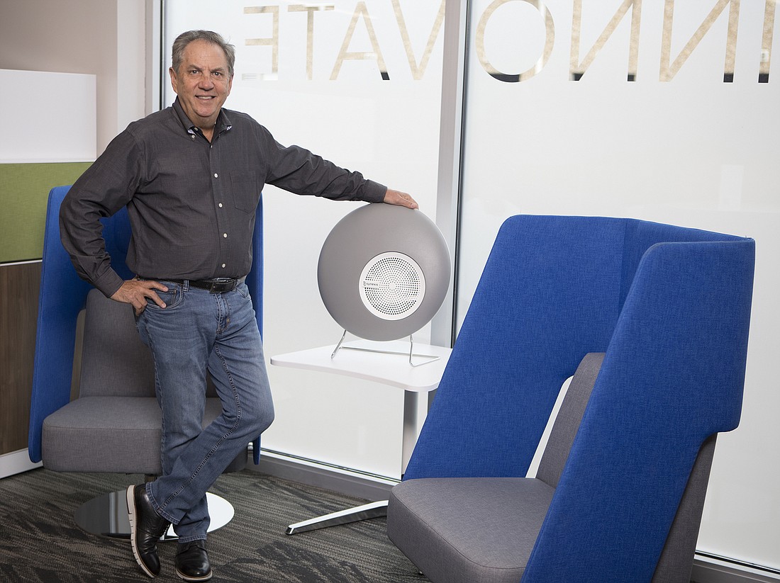 File. Reimagine Office Furnishings President Bill Adams plans to spend a portion of 2022 growing sales for Synexis, an air-purification system for commercial spaces and residential homes.