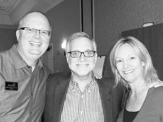 Finlay Management President Jeff Goldshine (center) attended the First Coast Apartment Association meeting in Jacksonville last month. He's with FCAA President Glenn Evers and Institute of Real Estate Management, and North Florida Chapter President-el...