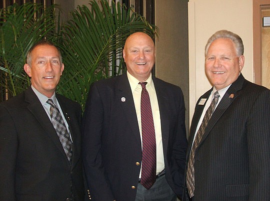 Tuccillo (center) with NEFAR President Dane Leslie and Executive Vice President Glenn East.