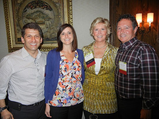 From left, panelists Drew Margol, Carrie Smith, Sandy Perez and Spencer Phelps explored "Selling Jacksonville," a program by the International Council of Shopping Centers Jacksonville Next Generation group.