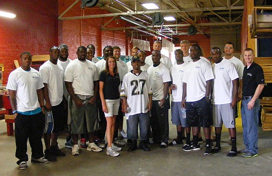 Jacksonville Jaguars players have joined the HabiJax effort in building a home for a local family. Here are some of those who joined the effort.