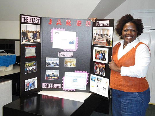 Carter with a collage of past events and educational opportunities.