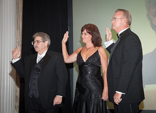Jerry Linder of the JL Linder Group in St. Augustine (right) was sworn in last month as the secretary of the Florida Home Builders Association at the association's Fall Conference in St. Petersburg. Linder was elected without opposition. Also being sw...