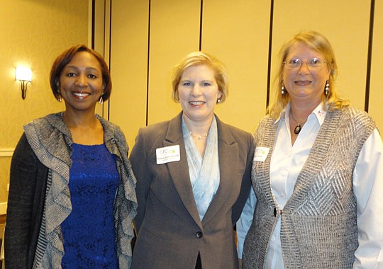 CREW President Brenda Ezell of Ezell Law Firm, Melissa Gross Arnold of Arnold &amp; Sicta and Kathy Wade of Geo Eagle Survey and Mapping.