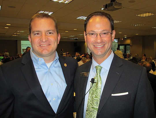 The Real Estate Mortgage Network held an educational seminar on renovation finance for real estate agents last month at the UNF University Center. Billy Wagner of Brightway Insurance was the event sponsor and he's with REMN's Jamie Zeitz.