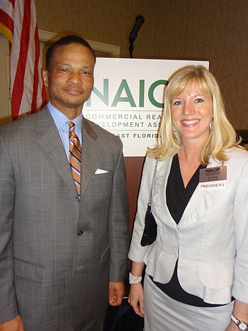 Ted Carter, City Office of Economic Development executive director, and Traci Jenks, NAIOP Commercial Real Estate Development Association Northeast Florida Chapter president and CBRE senior associate.