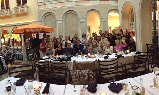 The Prudential team gathers for dinner.