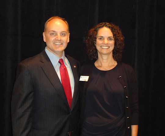 NEFAR president Carol Zingone with John Sebree, senior vice president of Public Policy for Florida Realtors.