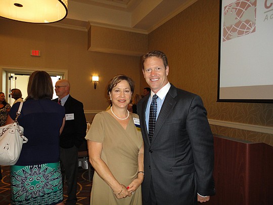 Davis with CREW President Suzanne Cortina.