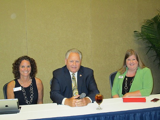 On the panel were NEFAR President Carole Zingone, NEFAR executive Glenn East and Gia Arvin of Matchmaker Realty in Gainesville, who's on the WCR state board.