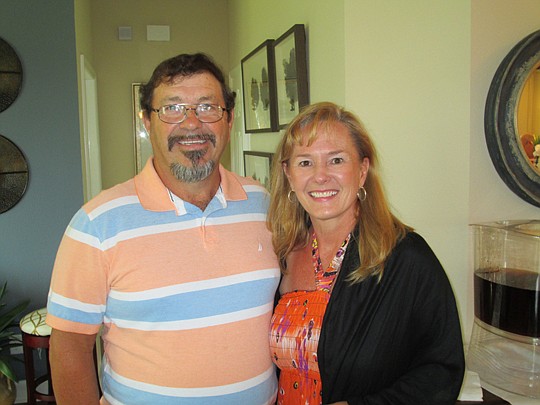 Gary and Tammie Peters of David Weekley Homes were among the company officials on hand last month to welcome guests as Weekley opened a model home in the Enclave at Nocatee.