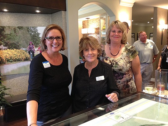 Mattamy Homes recently held a Realtor event at Bartram Park Preserve and attracted a good crowd despite a torrential downpour. Susan Fredrickson of Mattamy Homes (left) welcomed Ann Pillsbury and Ann O'Reilly of Advanta Realty.