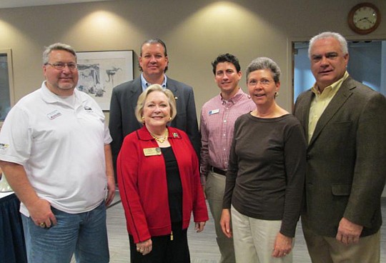  Some of the signees present were (from left) Michael Kruzynski, Adams Homes; Dennis Ginder, Landon Homes; Selby Kaiser, The Legends of Real Estate; Shawn Starr, Dreambuilder Custom Homes; Sherry Davidson, Davidson Realty; and Ron Harris, Harris Realt...