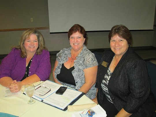 Sara Kimmig and Denise Johnson from the Florida Department of Business and Professional Regulation's Division of Real Estate were greeted by Millie Kanyar, The Legends of Real Estate East Coast. The meeting was at the University of North Florida's Uni...