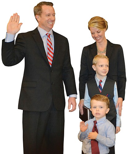 Daniel Blanchard with wife Kim and sons Blake, 3, and Mason, 8.