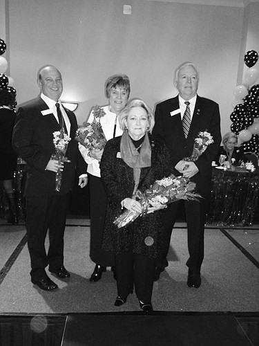 The new officers (back, from left) Mark Jernigan of Watson Realty, secretary; Sally Suslak of Traditions Realty, president-elect; Terrell Newberry of Benchmark Brokers, treasurer; and (front) Linda McMorrow of The Legends of Real Estate, president.
