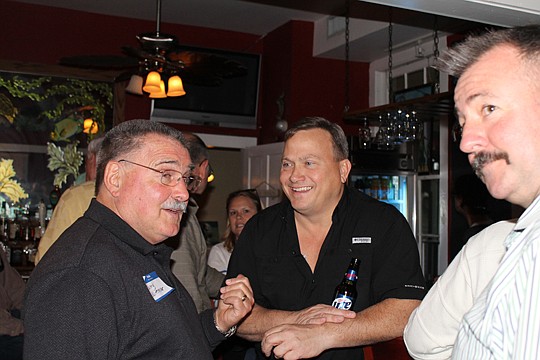Larry WittmerÂ of Woodsman Kitchens &amp; FloorsÂ and Bill Lisecki share a conversation at the February meeting of the Nassau Builders Council. During the meeting, NEFBA President Daniel Blanchard told members that Nassau County is poised for growth.