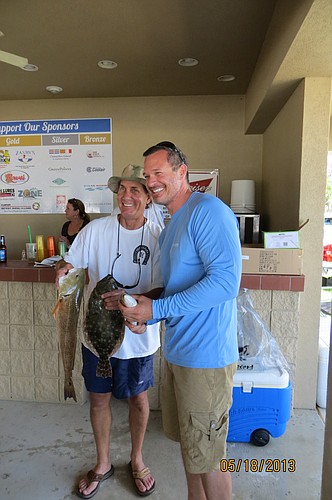 Doug Wenzel (left) and Sean Junker show off their catch at last year's tournament.