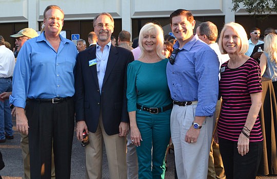 The Northeast Florida Builders Association's annual Beast Feast on Oct. 2 had a crowd of 400-450. Above, from left, Jerry Linder, past NEFBA president and FHBA president-elect; Bill Bishop, Jacksonville City Council member and candidate for Jacksonvil...
