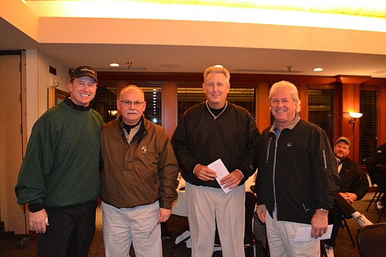 2014 NEFBA President Daniel Blanchard with the first place team Harry Trevitt, Barry Akin and Howard White (Past NEFBA President)