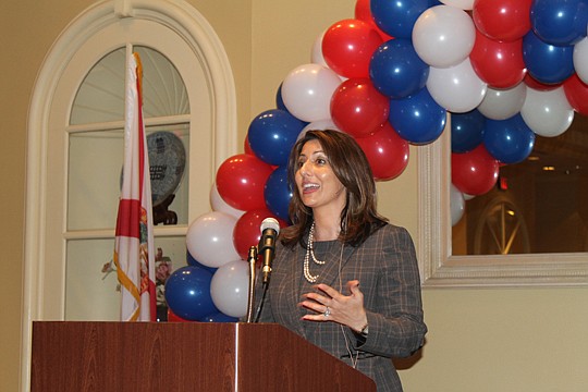 Carrie O'Rourke, vice president of Public Policy for Florida Realtors, spoke at NEFAR's May legislative luncheon on how Realtors' political interests fared in 2015. Lawmakers returned for a special session June 1.