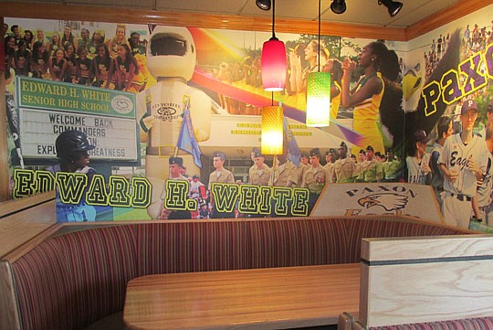 The Lane Avenue Applebee's was remodeled to reflect a community theme, including this wall mural.