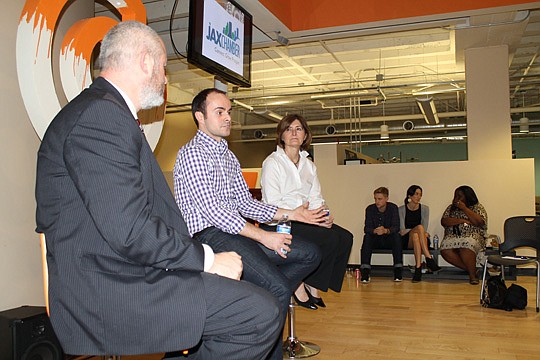 rom left, Downtown leaders Tony Allegretti, Elton Rivas and Terry Lorince talked to Impact Jax Tuesday about where Downtown revitalization is headed.