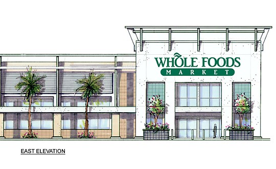 A rendering of the Whole Foods store expected to be added to Pablo Plaza.