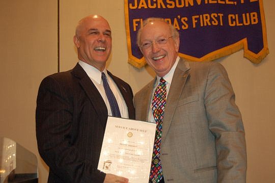 Florida Blue CEO and Chairman Pat Geraghty and Bill Mason, president of the Rotary Club of Jacksonville.