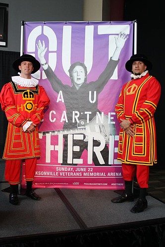 Officials used a British theme when announcing that Paul McCartney would be performing in Jacksonville on June 22.