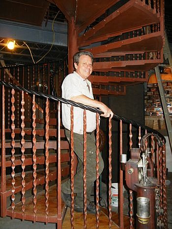 David Ponsler on the staircase he built for Kickbacks Gastropub. He's been a professional metal craftsman and designer since 1975, working at the family business since he was 14 and starting Ponsler Metal and Design a decade ago at the age of 43. He m...