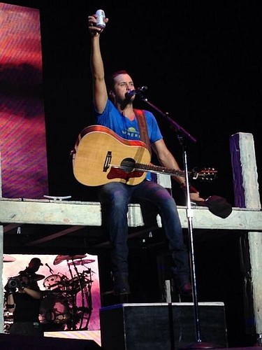 Luke Bryan made a toast to fathers during his show on Sunday, which was Father&#039;s Day. Photo by Bonnie Upright