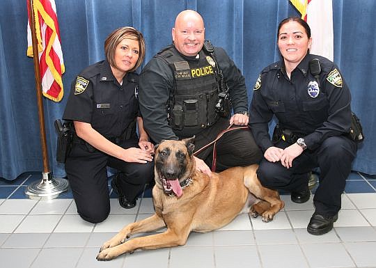 Jacksonville police officers Elaina Gonzales, Charlie Wilkie (and his K-9 parnter, Gator) and Tina Henson were recognized for their work in the Cherish Perrywinkle investigation.