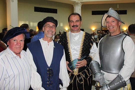  City Council members (from left) Don Redman, Bill Bishop, John Crescimbeni and Stephen Joost, were among those who donned costumes to play the roles of figures of the time.