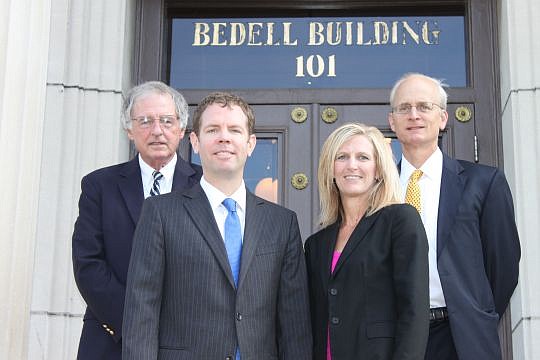 From left, attorneys Hank Coxe, Brian Coughlin, Courtney Grimm and David Barksdale, all of the Bedell firm. Each was recognized in the latest Super Lawyers rankings, with Coxe, Barksdale and John DeVault III (not pictured) being named to the Top 100 l...
