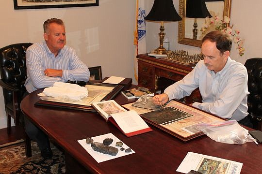 State Rep. Lake Ray (right) and his legislative assistant, Mark Lloyd (left), believe they have found the location of Fort Caroline.