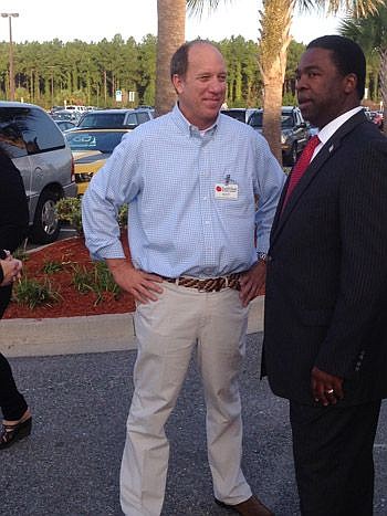 Earth Fare Chief Financial Officer Scott Little and Mayor Alvin Brown