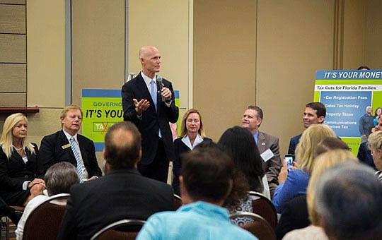 Gov. Rick Scott toured the state this year touted his proposal to cut $500 million in tax and fees. His latest re-election campaign tour over the next two weeks will promise to cut $1 billion in taxes over the new two years.