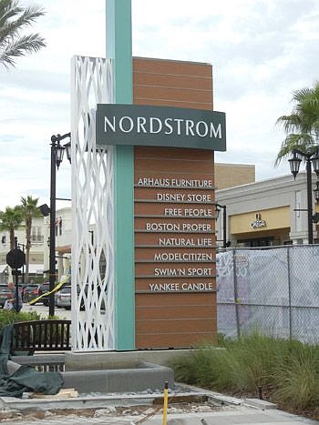 This sign shows the stores heading to the Nordstrom wing at the St. Johns Town Center.