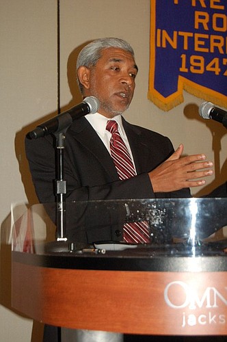 Parvez Ahmed talked about the war on terrorism during Monday's meeting of the Rotary Club of Jacksonville.