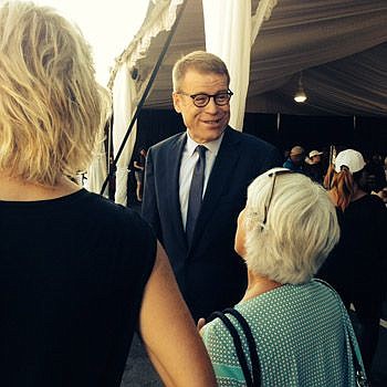 Nordstrom President Blake Nordstrom chatted with participants at the Beauty Bash that started at 8 a.m. Friday under a tent in a Nordstrom parking lot.