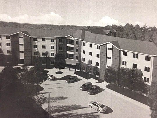 A 144-room residential dorm should open next fall north of Jacksonville University. One rendering was featured on building plans.