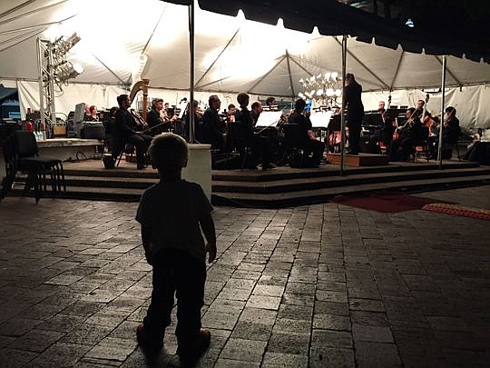 Cort Csar, son of Trey Csar and Sunny Gettinger, was among those who attended the Jacksonville Symphony Orchestra's concert Wednesday in Hemming Park.