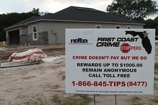 Newly finished homes are vulnerable to theft. One precaution builders can take is encouraging neighbors to report suspicious activity to Crime Stoppers, an anonymous tip line that pays cash rewards.
