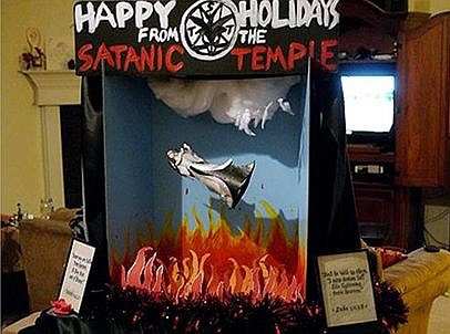 The holiday display from the Satanic Temple is now at the Capitol.