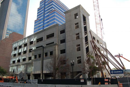 The 600-space parking garage west of SunTrust Tower is one of the Downtown construction projects that began in 2014.